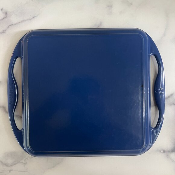 Le Creuset Enameled Cast Iron Skinny Square Grill, Lapis Blue - Picture 6 of 6